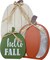 Greentek; Fall Decorations for Home Outdoor, 3 Pack 24 Inch Wooden Pumpkin Porch Decor, Red White Green Pumpkin Standing Signs with Rustic Straw Bows for Front Door, Garden, Patio, Yard & Thanksgiving Decoration; Category:Porch Signs; Image:2